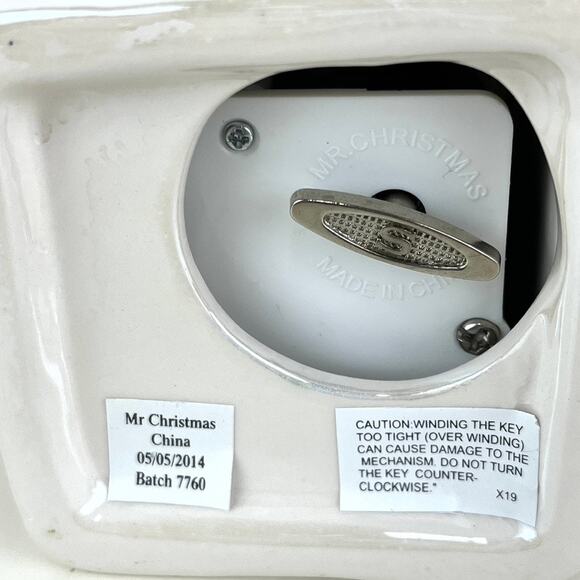 Mr Christmas Ceramic North Pole House Music Box Ornament - Picture 6 of 7